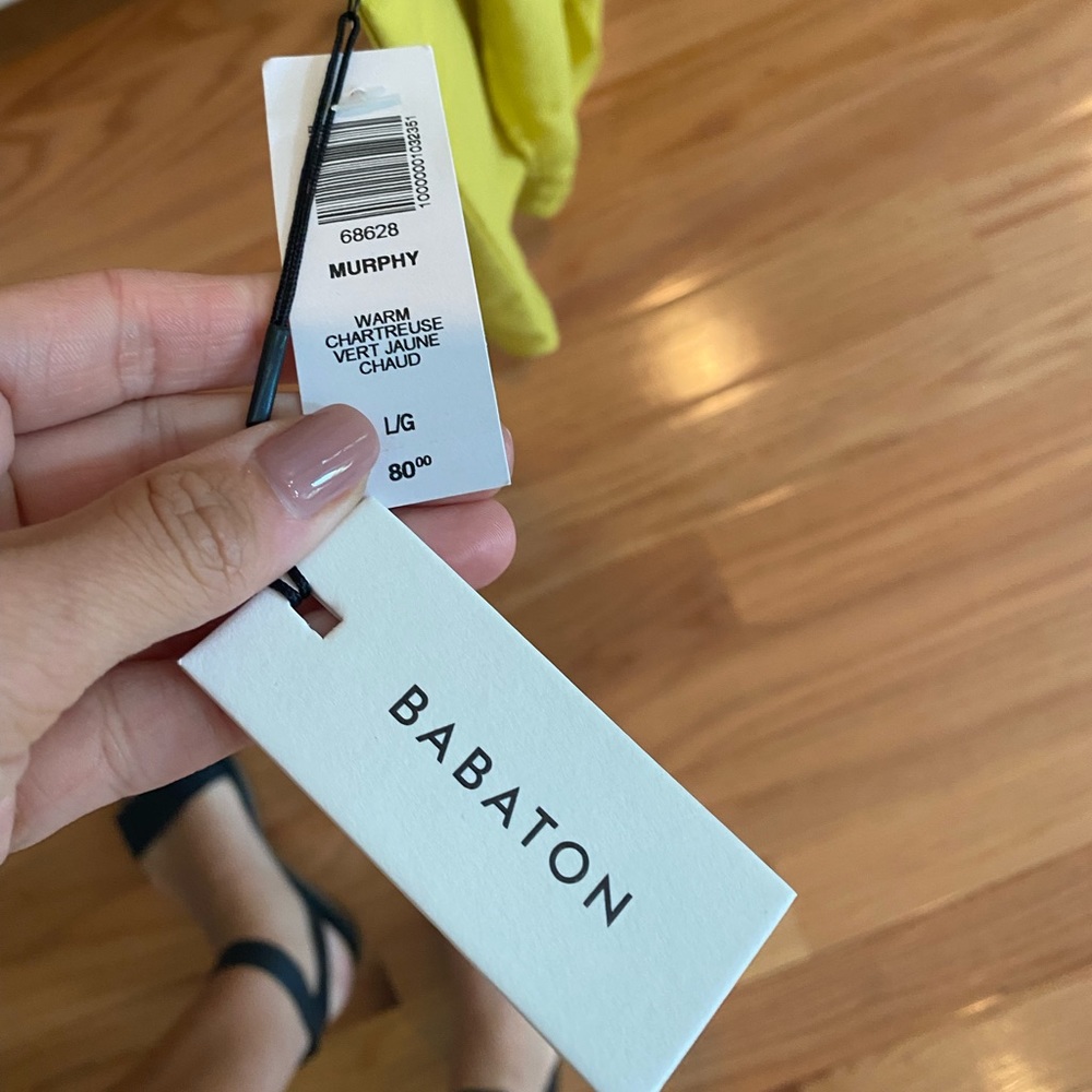 Aritzia chartreuse blouse - Picture 2 of 2